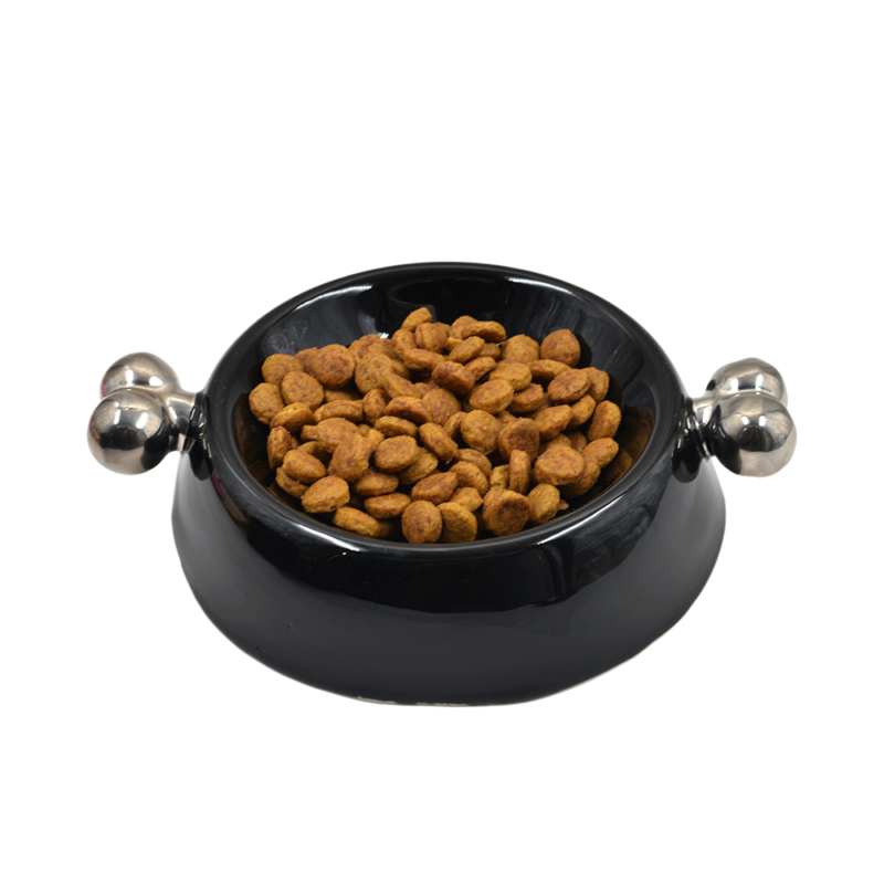 Silver Ceramic Feeding Bowl